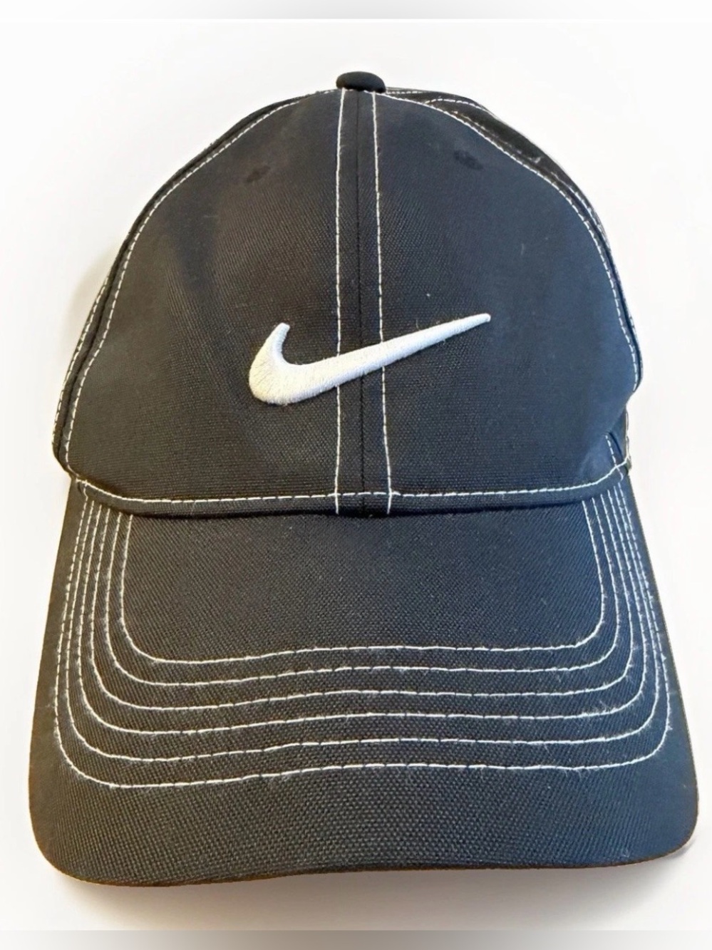 Nike Golf Dri-Fit Hat Black White Contrast Stitch Cap Adjustable One Size